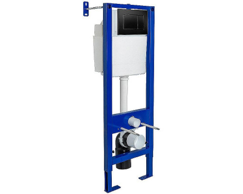 Комплект унитаза Ceramicanova Uno Rimless CN11001 с инсталляцией Berges Atom 410 040332 с сиденьем Микролифт и Черной матовой клавишей смыва