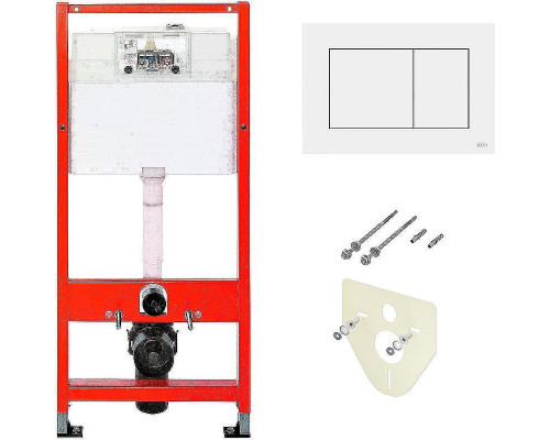 Комплект унитаза Ceramicanova Uno Rimless CN11001 с инсталляцией Tece Base 9400413 с сиденьем Микролифт и Белой клавишей смыва