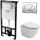 Комплект унитаза Ceramicanova Uno Rimless CN11001 с инсталляцией Alcaplast Sadromodul AM101/1120-3:1 RU M71-0001 с сиденьем Микролифт и клавишей смыва Хром