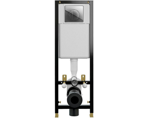 Комплект унитаза Ceramicanova Uno Rimless CN11001 с инсталляцией Cersanit Black 35 S-IN-BLACK-Cg-w с сиденьем Микролифт и клавишей смыва Хром