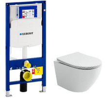 Комплект унитаза Ceramicanova Uno Rimless CN11001  с инсталляцией Geberit Duofix Sigma UP320 111.300.00.5 с сиденьем Микролифт