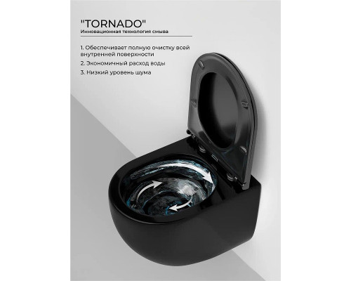 Унитаз Ceramicanova Uno CN11001TMB Черный матовый с сиденьем Микролифт