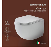 Унитаз Ceramicanova UP Rimless CN4007 подвесной Белый с сиденьем Микролифт