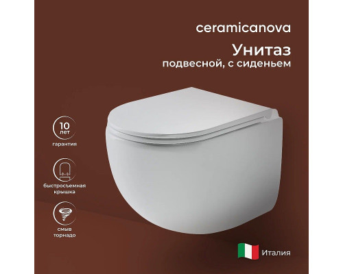 Унитаз Ceramicanova UP Rimless CN4007 подвесной Белый с сиденьем Микролифт