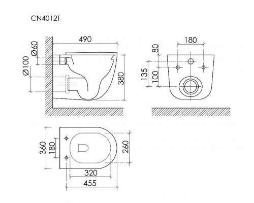 Унитаз Ceramicanova Voga CN4012T подвесной цвет Белый с сиденьем микролифт