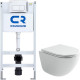 Комплект унитаза Ceramicanova Vogue CN4008T с инсталляцией Charus City CR.200.21.01 с сиденьем Микролифт и клавишей смыва Хром глянцевый