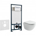 Унитаз с инсталляцией Ceramicanova Vogue CN4008T + WeltWasser WW Marberg 507 10000005949+10000005953 с сиденьем Микролифт с клавишей смыва Хром глянцевый