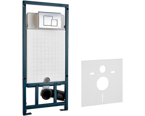 Унитаз с инсталляцией Ceramicanova Vogue CN4008T + WeltWasser WW Marberg 507 10000005949+10000005953 с сиденьем Микролифт с клавишей смыва Хром глянцевый