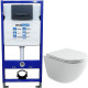Унитаз с инсталляцией Ceramicanova Vogue CN4008T + WellWant Standart 50 WWISI111BB с сиденьем Микролифт и Черной матовой клавишей смыва