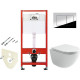 Унитаз с инсталляцией Ceramicanova Vogue CN4008T + Tece Profil 9400412 с сиденьем Микролифт и клавишей смыва Хром глянцевый