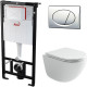 Унитаз с инсталляцией Ceramicanova Vogue CN4008T + Alcaplast Sadromodul AM101/1120-3:1 RU M71-0001 с сиденьем Микролифт и клавишей смыва Хром