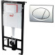 Унитаз с инсталляцией Ceramicanova Vogue CN4008T + Alcaplast Sadromodul AM101/1120-3:1 RU M71-0001 с сиденьем Микролифт и клавишей смыва Хром