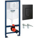 Унитаз с инсталляцией Ceramicanova Vogue CN4008T + Grohe Rapid SL 38811KF0 с сиденьем Микролифт и Черной матовой клавишей смыва