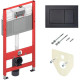 Унитаз с инсталляцией Ceramicanova Vogue CN4008T + Tece Now 9400414 с сиденьем Микролифт и Черной матовой клавишей смыва