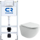Унитаз с инсталляцией Ceramicanova Vogue CN4008T + Charus City CR.200.21.01 с сиденьем Микролифт и клавишей смыва Хром глянцевый
