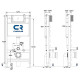 Унитаз с инсталляцией Ceramicanova Vogue CN4008T + Charus City CR.200.21.01 с сиденьем Микролифт и клавишей смыва Хром глянцевый