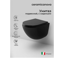 Унитаз Ceramicanova Vogue CN4008TMB подвесной Черный матовый с сиденьем Микролифт