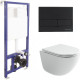 Комплект унитаза Ceramicanova Vogue CN4008T с инсталляцией Berges Novum L5 040215 с сиденьем Микролифт и Черной матовой клавишей смыва