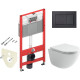 Комплект унитаза Ceramicanova Vogue CN4008T с инсталляцией Tece Now 9400414 с сиденьем Микролифт и Черной матовой клавишей смыва