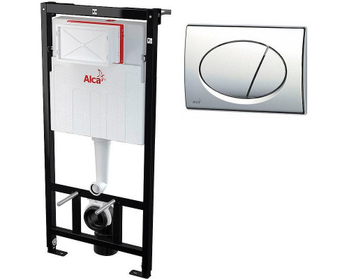 Комплект унитаза Ceramicanova Vogue CN4008T с инсталляцией Alcaplast Sadromodul AM101/1120-3:1 RU M71-0001 с сиденьем Микролифт и клавишей смыва Хром