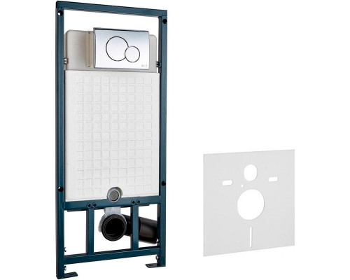 Комплект унитаза Ceramicanova Vogue CN4008T с сиденьем Микролифт и инсталляцией WeltWasser WW Marberg 507 10000005949+10000005952 с клавишей смыва Хром глянцевый