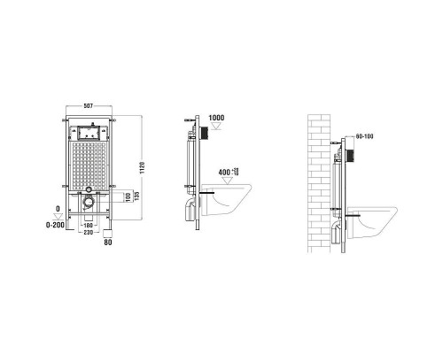 Комплект унитаза Ceramicanova Vogue CN4008T с сиденьем Микролифт и инсталляцией WeltWasser WW Marberg 507 10000005949+10000005952 с клавишей смыва Хром глянцевый