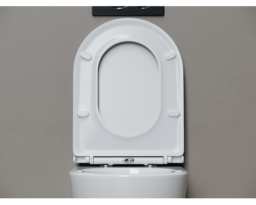 Унитаз подвесной Ceramicanova Вихрь (Whirl) CN11007T цвет Белый с сиденьем Микролифт