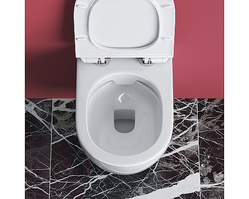 Унитаз Cezares Stylus CZR-513-TH-R/CZR-2011-SC подвесной с сиденьем Микролифт Унитаз Cezares Stylus CZR-513-TH-R/CZR-2011-SC подвесной с сиденьем Микролифт