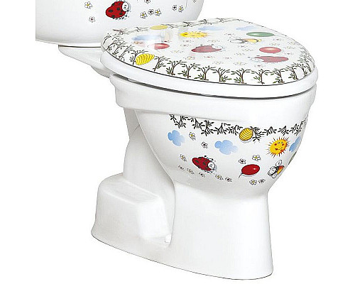 Santeh-Crystal.ru: Унитаз компакт Creavit Cocuk CK310-11CB00E-FF00+KC0802.01.1000E Белый с декором с сиденьем без бачка Купить Унитаз компакт Creavit Cocuk CK310-11CB00E-FF00+KC0802.01.1000E Белый с декором с сиденьем без бачка в магазине сантехники Santeh-Crystal.ru