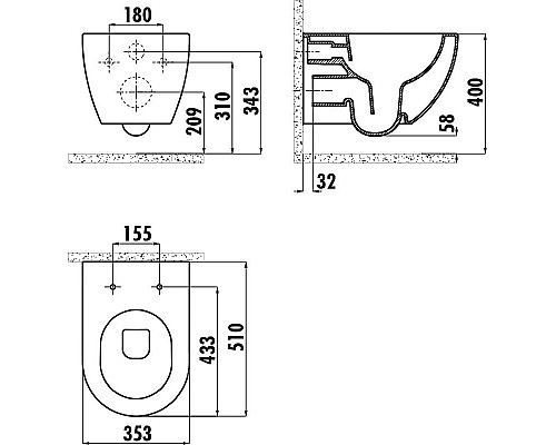 Заказать Комплект унитаза Creavit Free FE322-11CB00E-0000+KC0103.03.0000E с сиденьем Микролифт и инсталляцией Alcaplast Sadroмodul AM101/1120-0001+M578 с Черной матовой клавишей смыва в магазине сантехники Santeh-Crystal.ru