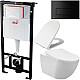 Заказать Комплект унитаза Creavit Free FE322-11CB00E-0000+KC0103.03.0000E с сиденьем Микролифт и инсталляцией Alcaplast Sadroмodul AM101/1120-0001+M578 с Черной матовой клавишей смыва в магазине сантехники Santeh-Crystal.ru