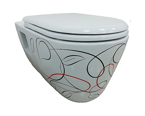 Заказать Унитаз Creavit Patera TP328.001Z0 подвесной Белый с декором без сиденья в магазине сантехники Santeh-Crystal.ru