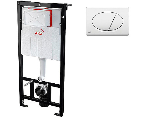 Заказать Комплект унитаза Creavit Perla TP320-11CB00E-0000+KC0703.01.0000E с сиденьем Микролифт и инсталляцией Alcaplast Sadroмodul AM101/1120-0001+M70 с Белой клавишей смыва в магазине сантехники Santeh-Crystal.ru