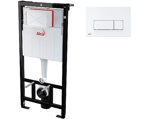 Заказать Комплект унитаза Creavit Perla TP320-11CB00E-0000+KC0703.01.0000E с сиденьем Микролифт и инсталляцией Alcaplast Sadroмodul AM101/1120-0001+M570 с Белой клавишей смыва в магазине сантехники Santeh-Crystal.ru