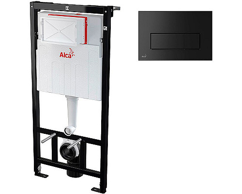 Заказать Комплект унитаза Creavit Perla TP320-11CB00E-0000+KC0703.01.0000E с сиденьем Микролифт и инсталляцией Alcaplast Sadroмodul AM101/1120-0001+M578 с Черной матовой клавишей смыва в магазине сантехники Santeh-Crystal.ru