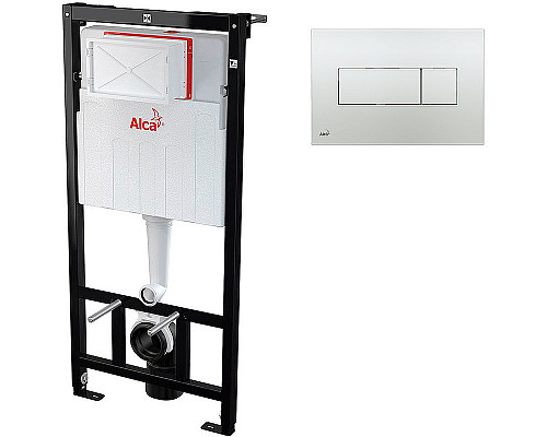 Купить Комплект унитаза Creavit Perla TP320-11CB00E-0000+KC0703.01.0000E с сиденьем Микролифт и инсталляцией Alcaplast Sadroмodul AM101/1120-0001+M371 с клавишей смыва Хром в магазине сантехники Santeh-Crystal.ru