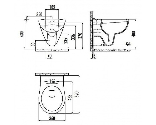 Купить Унитаз Creavit Yedigoller YG320.00100 подвесной Белый без сиденья в магазине сантехники Santeh-Crystal.ru