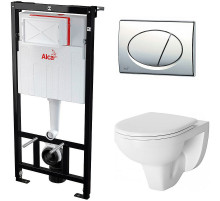 Комплект унитаза Damixa Jupiter DX77C1738SC с инсталляцией Alcaplast Sadromodul AM101/1120-3:1 RU M71-0001 с сиденьем Микролифт и клавишей смыва Хром