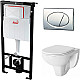 Купить Комплект унитаза Damixa Jupiter DX77C1738SC с инсталляцией Alcaplast Sadromodul AM101/1120-3:1 RU M71-0001 с сиденьем Микролифт и клавишей смыва Хром в магазине сантехники Santeh-Crystal.ru