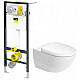 Купить Комплект унитаза Duravit Architec 45720900A1 с инсталляцией Viega Prevista Dry 792855 с сиденьем Микролифт и клавишей смыва Хром в магазине сантехники Santeh-Crystal.ru