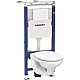 Купить Комплект унитаза Geberit Idol 458.122.2U.1 с инсталляцией Geberit Duofix с сиденьем Микролифт и клавишей смыва Альпийский белый в магазине сантехники Santeh-Crystal.ru