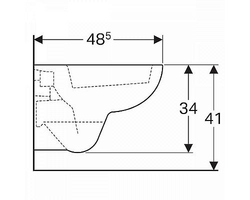 Купить Унитаз Geberit Renova Nr.1 Comprimo New 206145000 подвесной без сиденья Белый в магазине сантехники Santeh-Crystal.ru