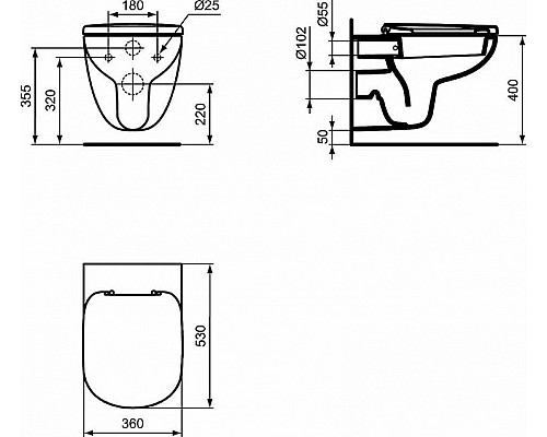 Заказать Комплект унитаза с инсталляцией Ideal Standard W440101 с сиденьем Микролифт в магазине сантехники Santeh-Crystal.ru