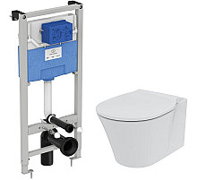 Комплект унитаза с инсталляцией Ideal Standard Connect Air Prosys K819501PA15 с сиденьем Микролифт без клавиши смыва