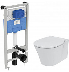 Комплект унитаза с инсталляцией Ideal Standard Connect Air Prosys K819501PA15 с сиденьем Микролифт без клавиши смыва