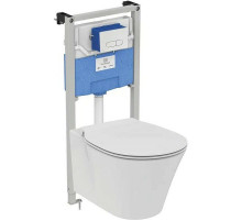 Комплект унитаза с инсталляцией Ideal Standard Connect Air Prosys R031001 с сиденьем Микролифт и клавишей смыва Хром