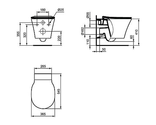 Приобрести Комплект унитаза с инсталляцией Ideal Standard Connect Air Prosys R031001 с сиденьем Микролифт и клавишей смыва Хром в магазине сантехники Santeh-Crystal.ru