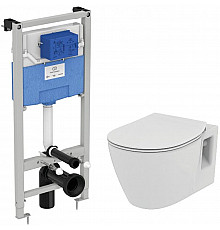 Комплект унитаза с инсталляцией Ideal Standard Connect Prosys E8822301PC15 с сиденьем Микролифт без клавиши смыва