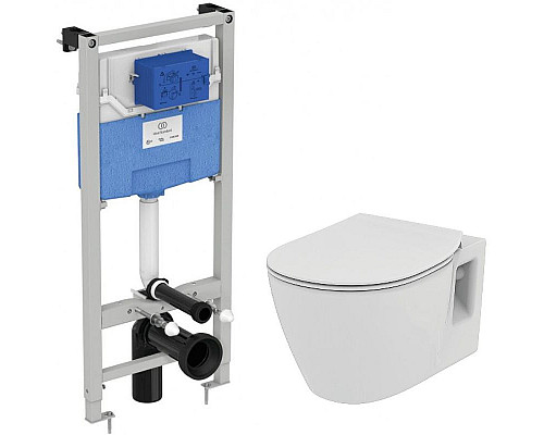 Купить Комплект унитаза с инсталляцией Ideal Standard Connect Prosys E8822301PC15 с сиденьем Микролифт без клавиши смыва в магазине сантехники Santeh-Crystal.ru