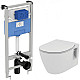 Купить Комплект унитаза с инсталляцией Ideal Standard Connect Prosys E8822301PC15 с сиденьем Микролифт без клавиши смыва в магазине сантехники Santeh-Crystal.ru